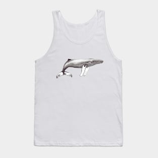 Humpback whale ink black and white Tank Top